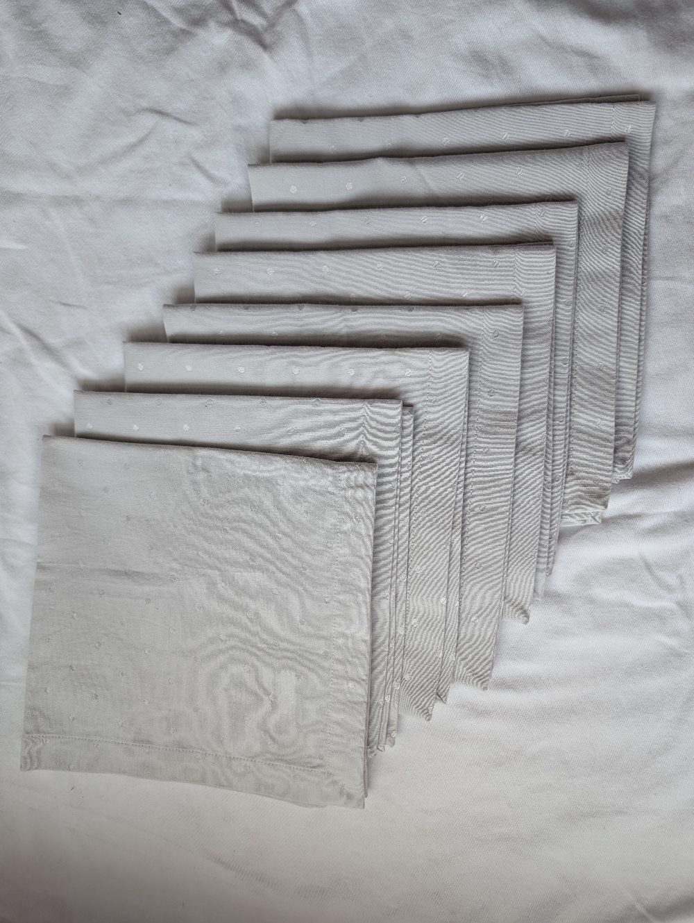 Kate Spade Light Gray Polka Dot Cloth Napkins - Set Of 8 Napkins